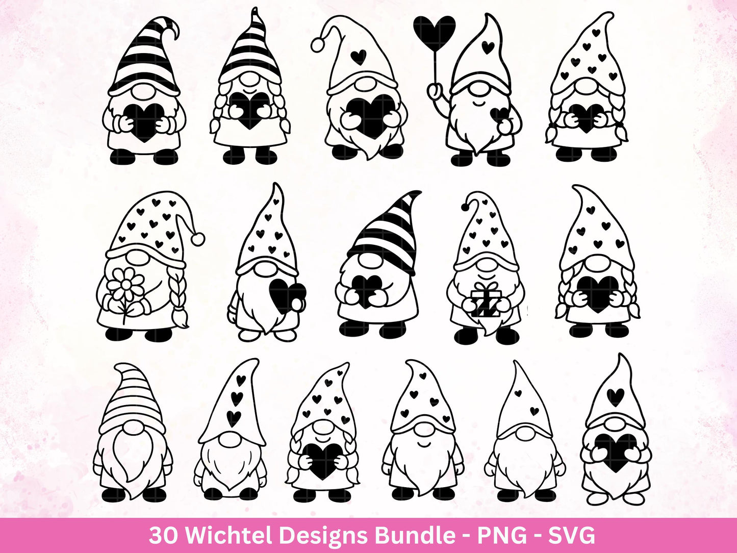 Plotterdatei Wichtel - Gnom Bundle SVG - Kleine Zwerge SVG - Weihnachts-Wichtel - Laserdatei Wichtel - Weihnachten SVG - Weihnachts-Shirt