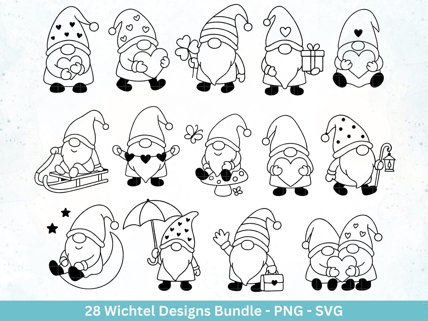 Plotterdatei Wichtel - Gnom Bundle SVG - Kleine Zwerge SVG - Weihnachts-Wichtel - Laserdatei Wichtel - Weihnachten SVG -Wichtelgeschenk