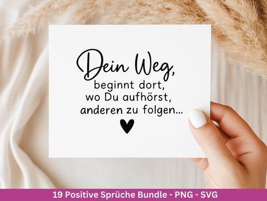 Deutsche Sprüche Plotterdatei - Positive Sprüche Svg - Laserdatei Sprüche - Inspirierende Zitate - Positive Sprüche Svg - Geschenk Freundin