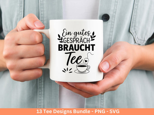 Plotterdatei Tee - Tee Svg Bundle - Teetasse Svg - Deutsche Sprüche Tee - Cricut - Lasercut - Teebeutel - Tee Sprüche Svg - Geschenkset Tee