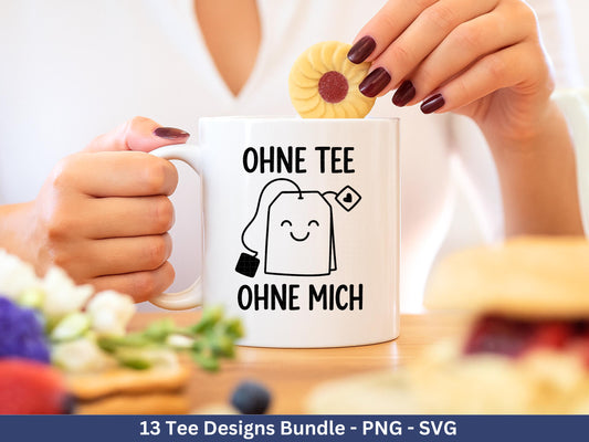 Plotterdatei Tee - Tee Svg Bundle - Teetasse Svg - Deutsche Sprüche Tee - Cricut - Lasercut - Teebeutel - Tee Sprüche Svg - Geschenkset Tee
