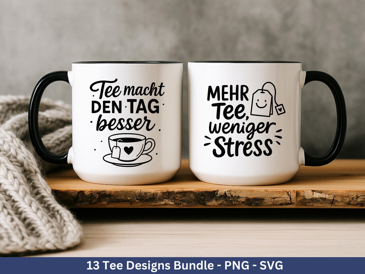 Plotterdatei Tee - Tee Svg Bundle - Teetasse Svg - Deutsche Sprüche Tee - Cricut - Lasercut - Teebeutel - Tee Sprüche Svg - Geschenkset Tee
