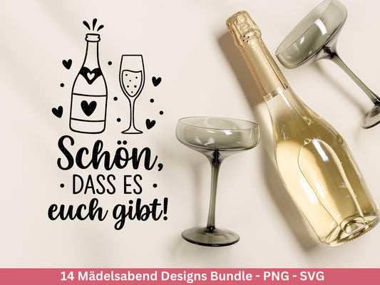 Plotterdatei Freundschaft - Party svg - Mädelsabend Svg - Sprüche Svg Girls Night - Geschenk Freundin - Sekt Svg - Untersetzer - Geburtstag