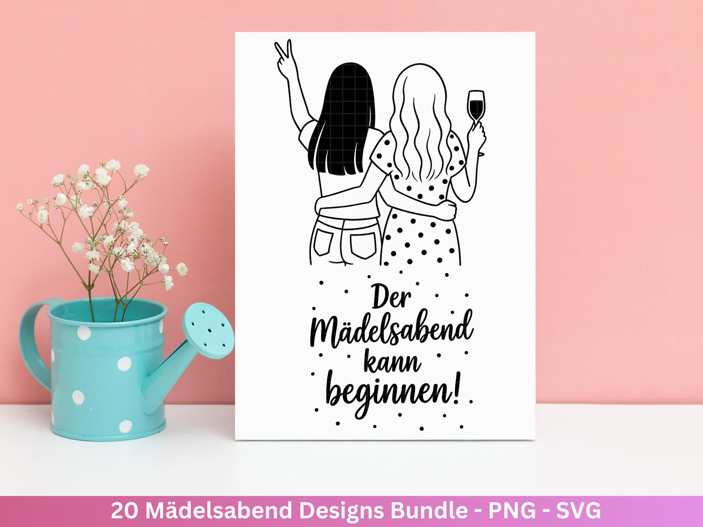 Plotterdatei Freundschaft - Party svg - Mädelsabend Svg - Sprüche Svg Girls Night - Geschenk Freundin - Sekt Svg - Untersetzer - Geburtstag