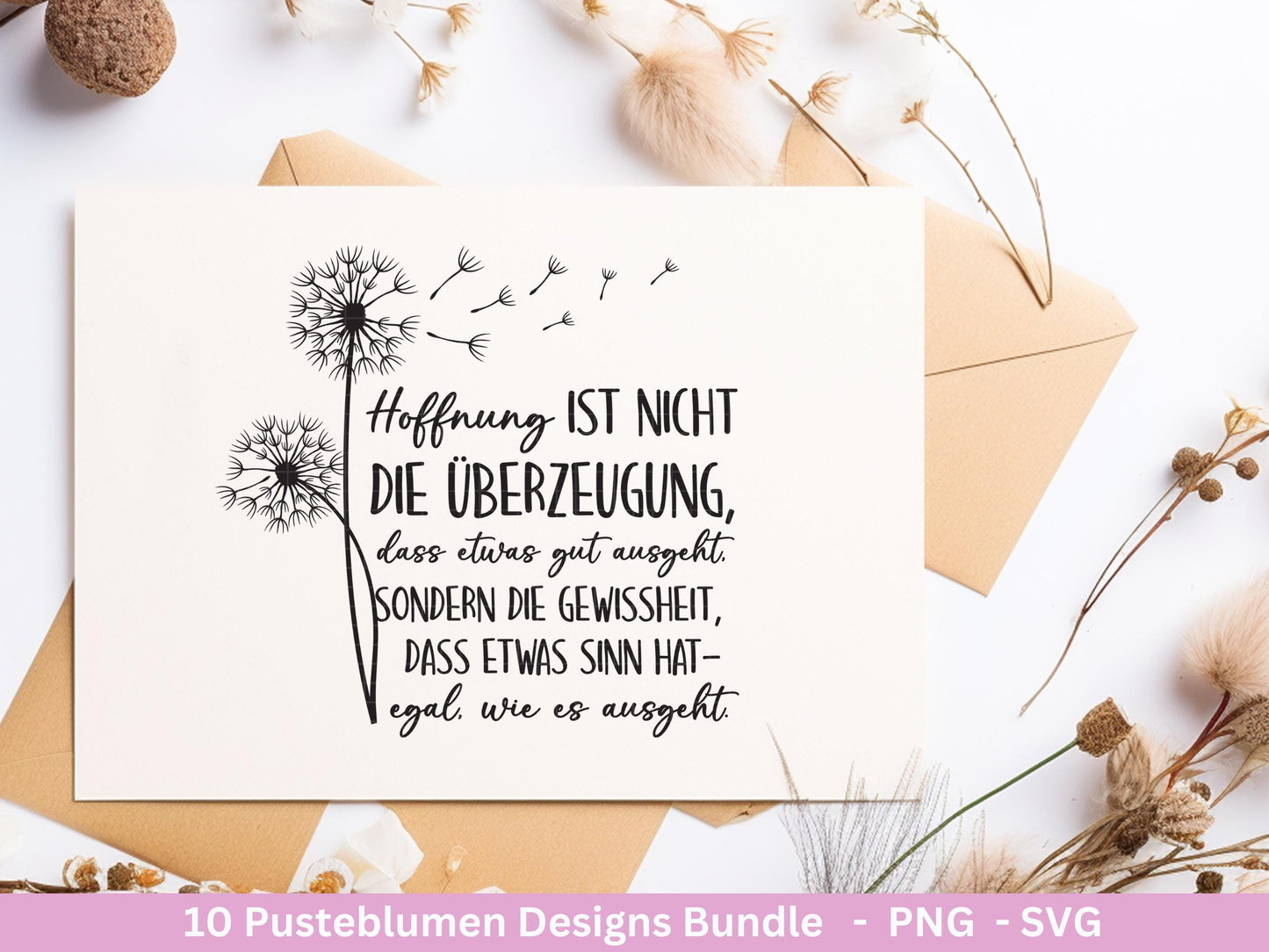 Pusteblumen Plotterdatei - Pusteblumen Svg - Deutsche Sprüche - Motivierende Sprüche Svg -Freundschaft Laserdatei - Cricut Silhouette Studio