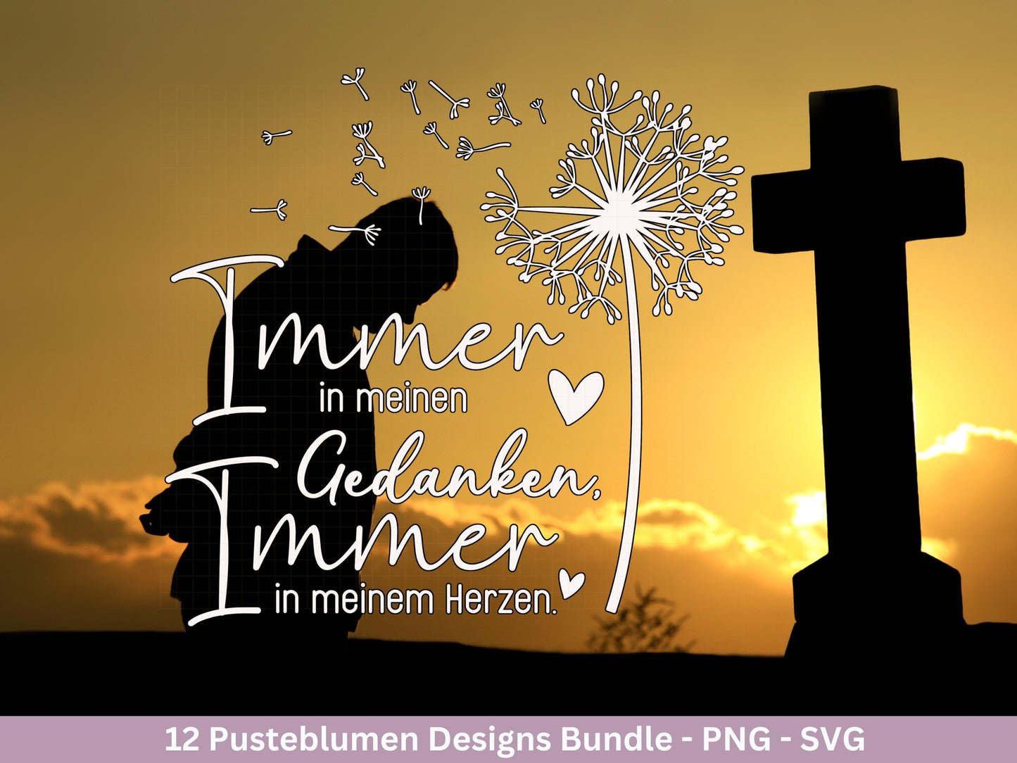 Plotterdatei Trauer - Abschied Svg - Pusteblume Svg Trauerkerzen - Trauersprüche - Trauerkarte - Abschied nehmen - Laserdatei Trauer Cricut