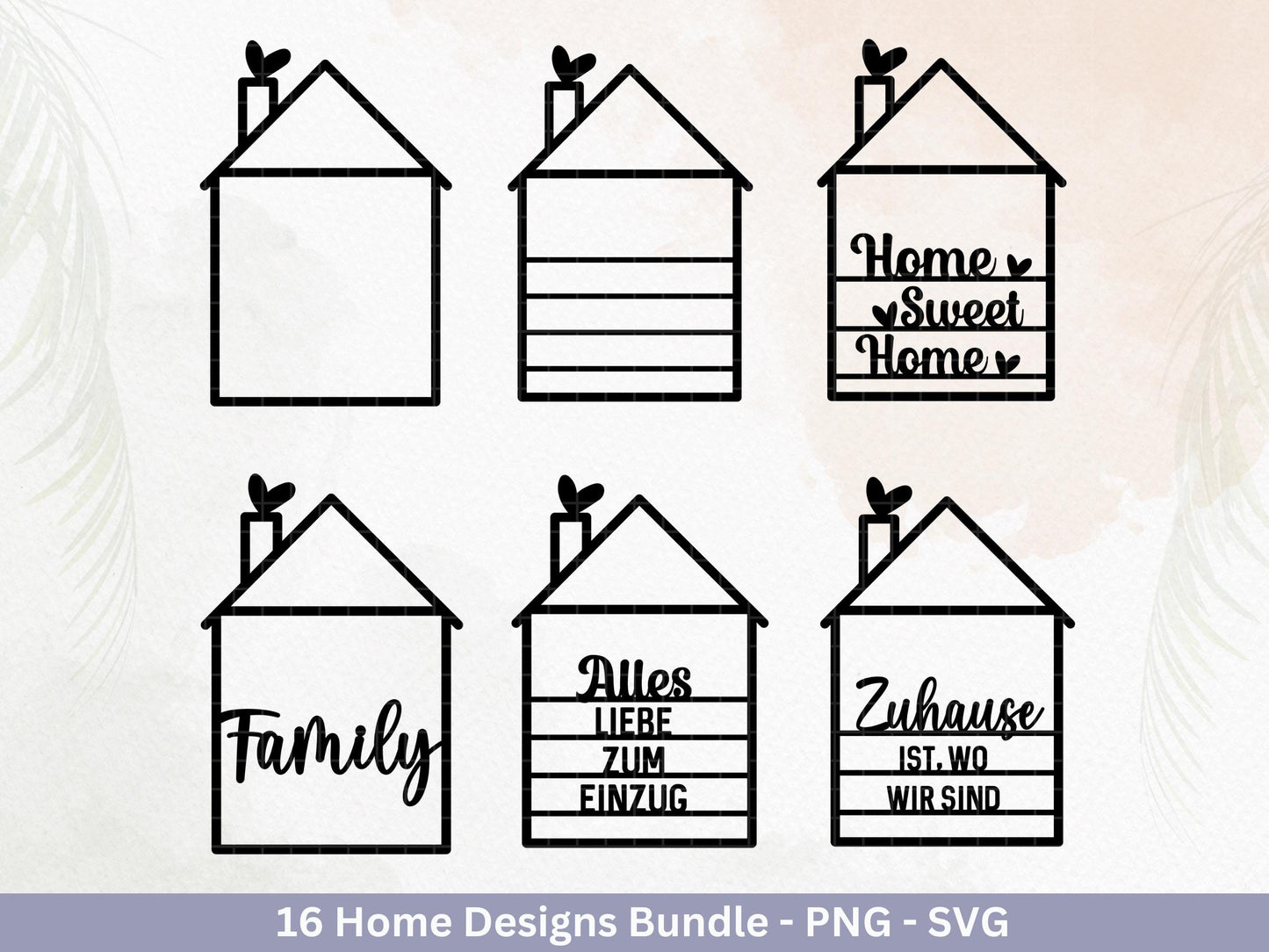 Plotterdatei Einzug svg - Home Zuhause Schriftzug Sprüche svg - Einzugsgeschenk - Umzug Svg - Haus Laserdatei Geschenk - Cricut Home Svg