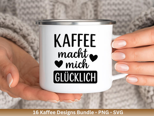 Deutsche Plotterdatei Kaffee - Kaffee svg Bundle - Kaffeetasse svg - Deutsche Sprüche Kaffee - Laserdatei Kaffee - Cricut Svg - Untersetzer