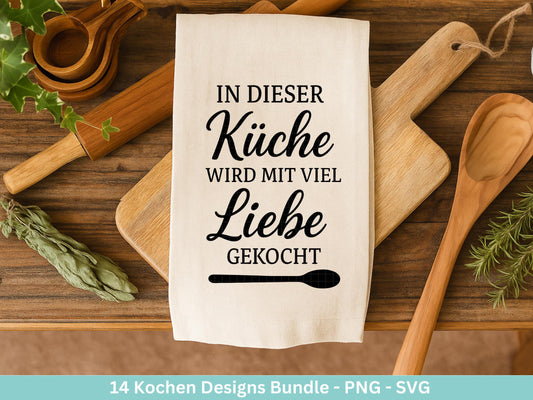 Plotterdatei Kochen SVG – Deutsche Küchensprüche – Küche Laserdatei – Chefkoch SVG – Geschenkidee Holzbrett – Weihnachten Deko – Cricut Svg