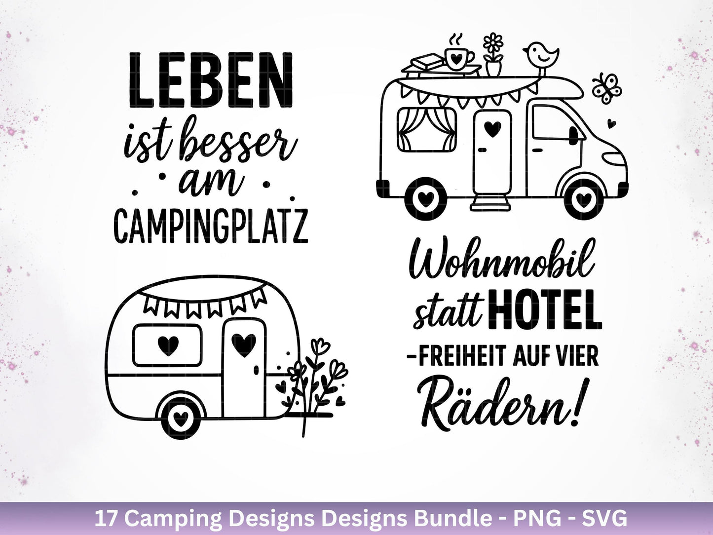 Deutsche Plotterdatei Camping Svg Wohnwagen Svg , Plotterdatei Camper, Camping Sprüche , Camping Wohnmobil , Laserdatei Zuhause Svg - Camper