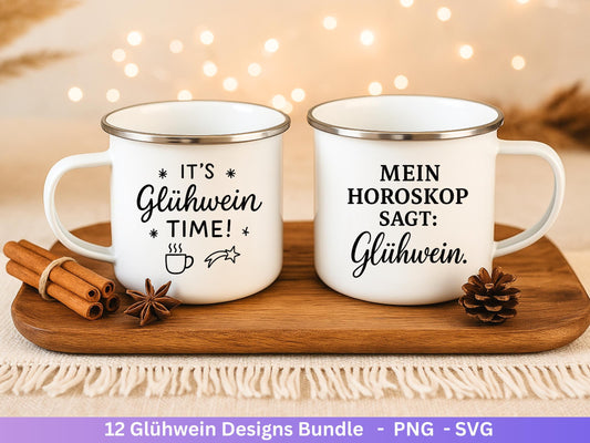 Plotterdatei Glühwein - Glühwein Svg Tassen Sprüche - Wein Svg - Plotterdatei Weihnachten - Laserdatei Glühwein - Cricut Weihnachten Svg Png