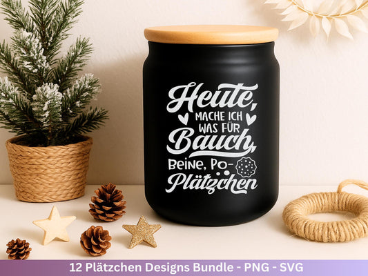 Plotterdatei backen Weihnachten - backen svg - Deutsche Sprüche - Cricut svg - Keksdose Weihnachten Svg - Laserdatei Holz - Vorratsdose Svg