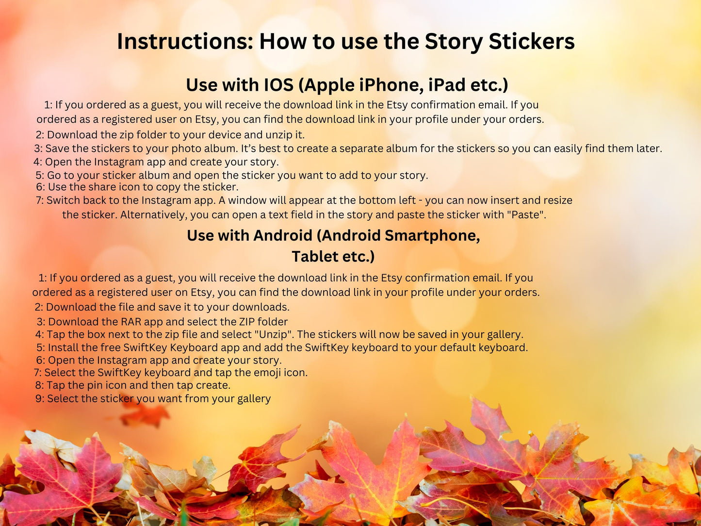 140 Instagram Story Sticker Herbst – Cozy Fall Words PNG – Kalligraphie Storysticker Set – Autumn Vibes für Insta – Jahreszeiten Bundle