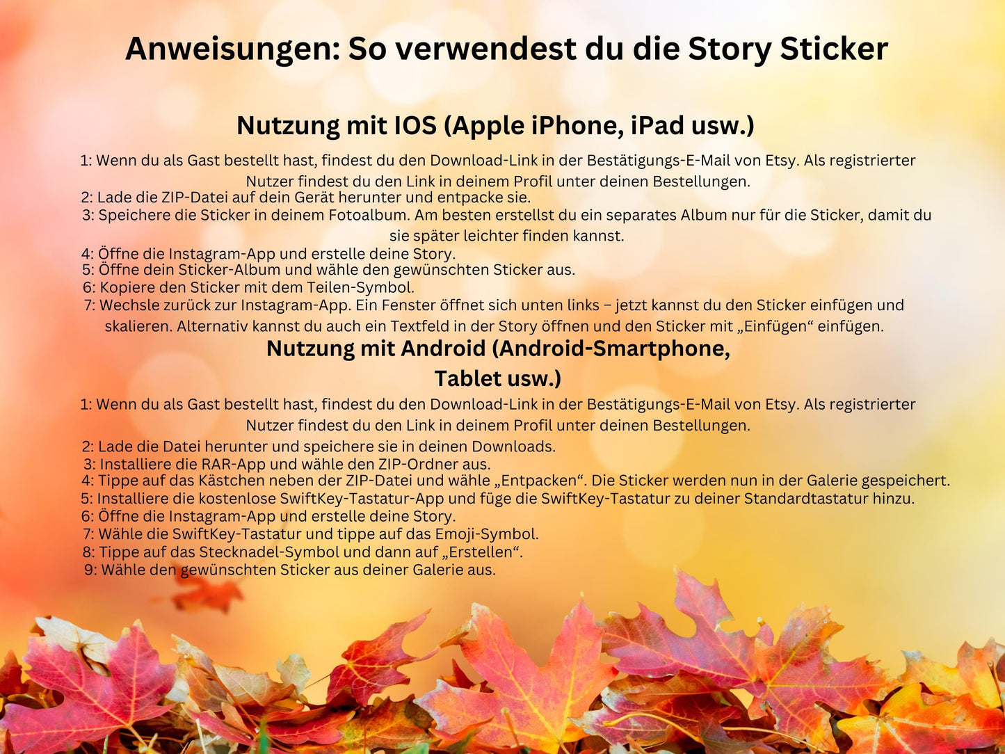 140 Instagram Story Sticker Herbst – Cozy Fall Words PNG – Kalligraphie Storysticker Set – Autumn Vibes für Insta – Jahreszeiten Bundle