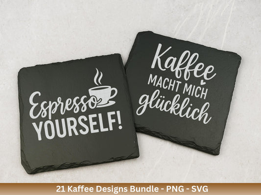 Deutsche Plotterdatei Kaffee - Kaffee svg Bundle - Kaffeetasse svg - Deutsche Sprüche Kaffee - Laserdatei Kaffee - Cricut Svg - Untersetzer