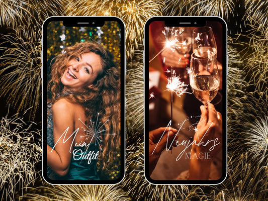 110 Instagram Story Sticker Silvester 2025 – Neujahr, Feuerwerk, Party & Abend – PNG Sprüche für Insta Stories – Digitales Silvester Set