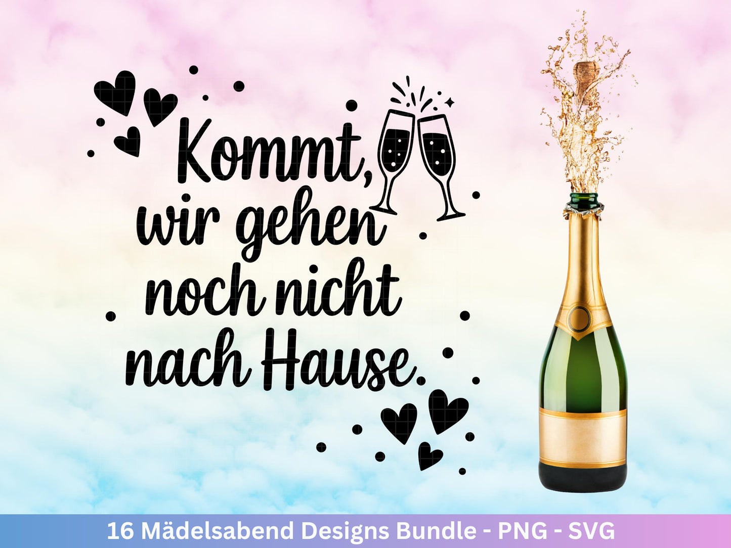 Plotterdatei Freundschaft - Party svg - Mädelsabend Svg - Sprüche Svg Girls Night - Geschenk Freundin - Sekt Svg - Untersetzer - Geburtstag