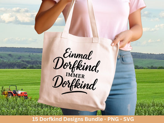 Deutsche Plotterdatei Dorf - Dorfkind und stolz drauf - Bauernhof svg - Traktor svg - Cricut Silhouette - Dorfliebe Zitate - Dorfleben svg