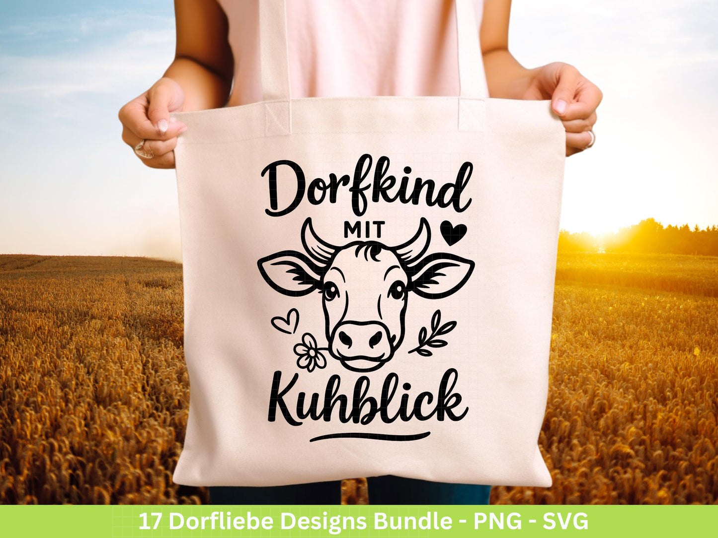 Plotterdatei Dorfkind SVG – Traktor & Bauernhof – Deutsche Dorfliebe Sprüche – Landleben Laserdatei - Cricut Silhouette Svg Datei - Geschenk
