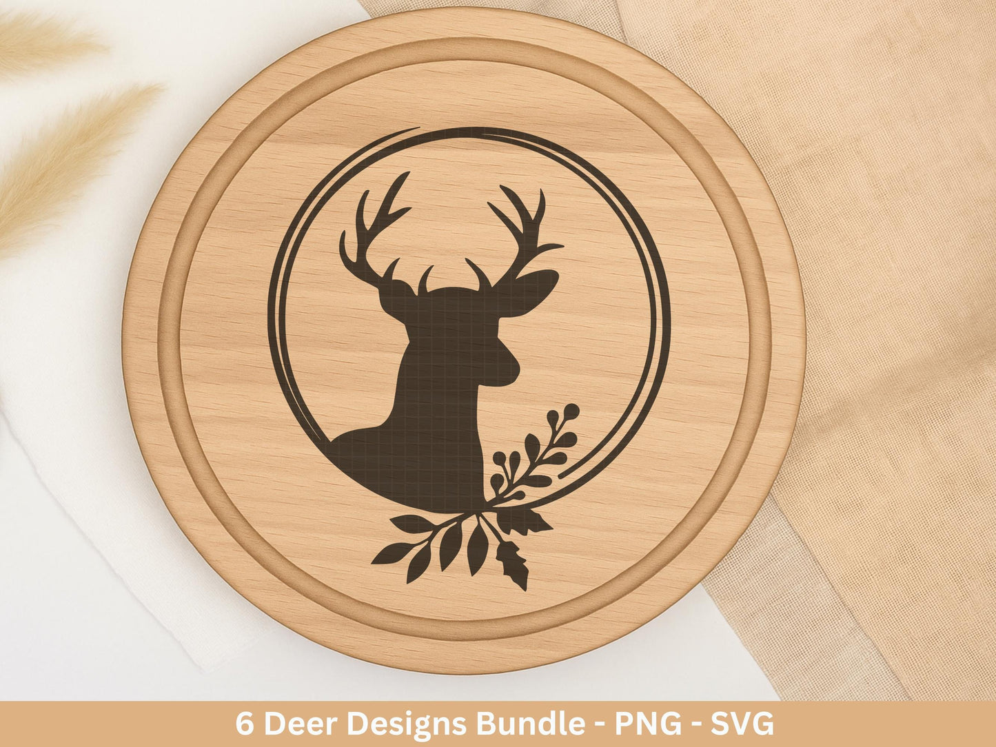 Hirsch Plotterdatei - Weihnachten Plotterdatei Svg - Hirschkranz svg - Laserdatei Weihnachten - Silhouette Cricut - Weihnachtsdekoration