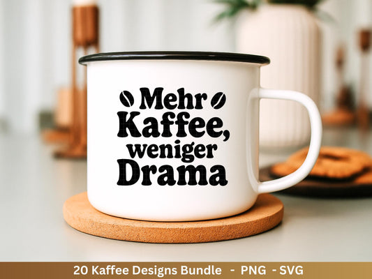 Deutsche Plotterdatei Kaffee - Kaffee svg Bundle - Kaffeetasse svg - Deutsche Sprüche Kaffee - Laserdatei Kaffee - Cricut Svg - Silhouette