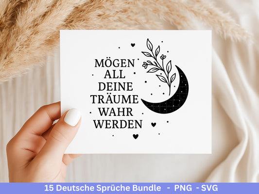 Deutsche Sprüche Plotterdatei - Positive Sprüche Svg - Laserdatei Sprüche - Inspirierende Zitate - Positive Sprüche Svg - Geschenk Freundin