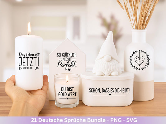 Plotterdatei Danke- Beste Freundin Svg Bundle - Cricut Silhouette - Herzensmensch Svg - Schön dass es dich gibt - Deutsche Sprüche Svg Datei