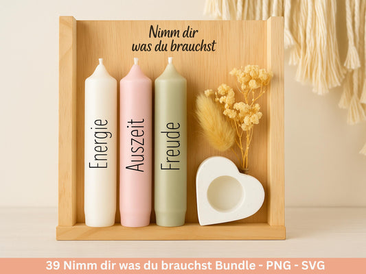 Nimm dir was du brauchst Geschenk - Mitbringsel - Beste Freundin Svg - Kerzenbotschaft Sprüche Plotterdatei - Weihnachtsgeschenk Svg Datei