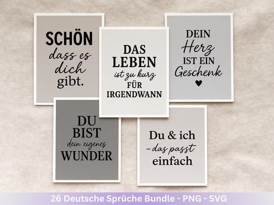Deutsche Sprüche Plotterdatei - Positive Sprüche Svg - Lieblingsmensch Svg - Inspirierende Zitate - Positive Sprüche Svg - Rub ons - Cricut