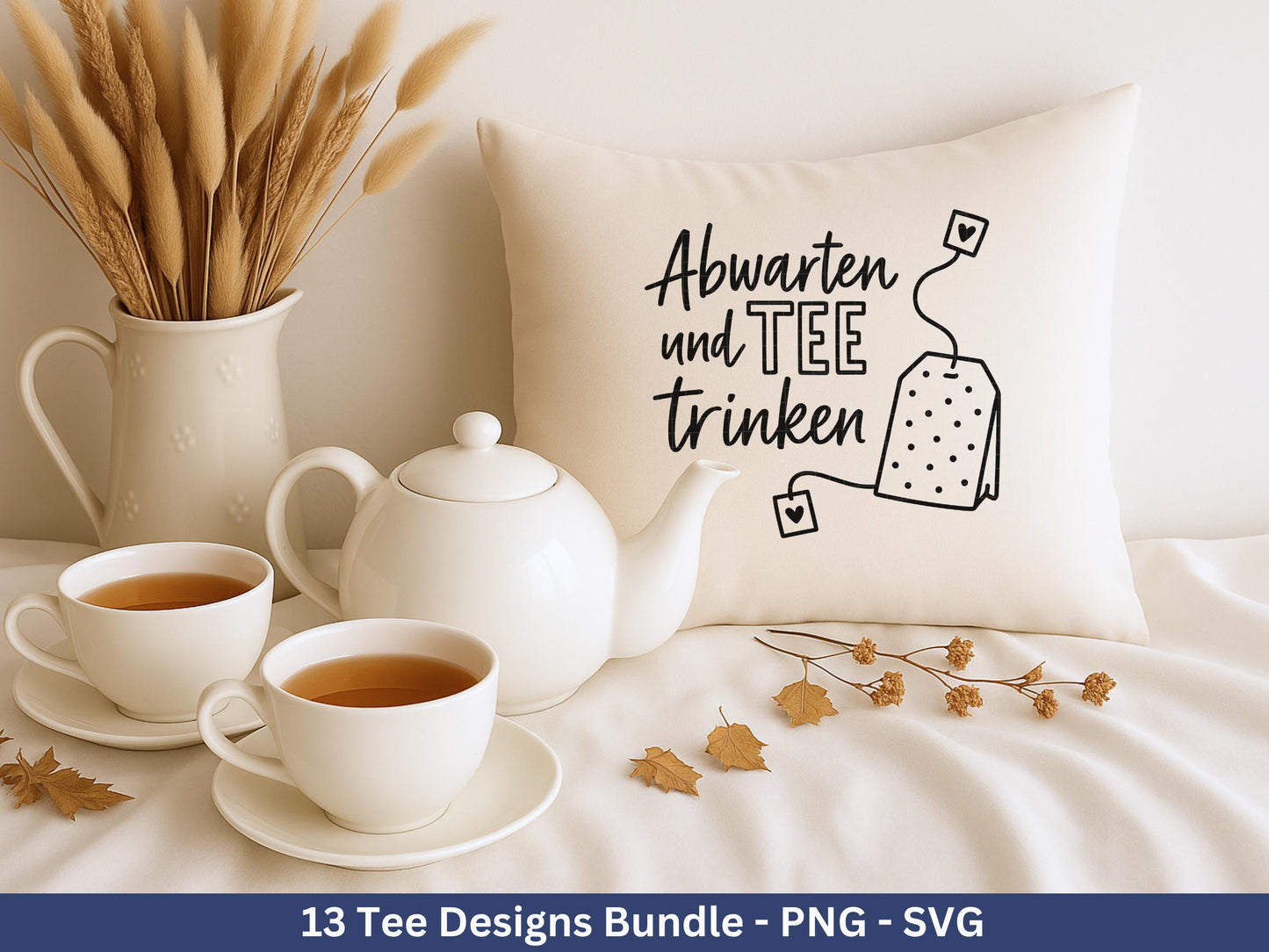 Plotterdatei Tee - Tee Svg Bundle - Teetasse Svg - Deutsche Sprüche Tee - Cricut - Lasercut - Teebeutel - Tee Sprüche Svg - Geschenkset Tee