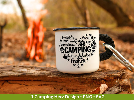 Deutsche Plotterdatei Camping Svg Wohnwagen Svg , Plotterdatei Camper, Camping Sprüche, Herz Svg Cricut Schneidedatei Designs Happy Camper