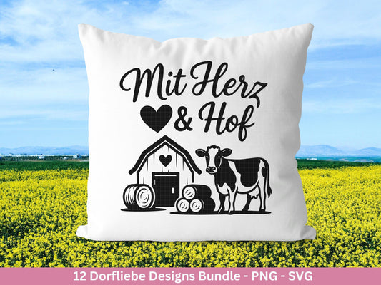 Deutsche Plotterdatei Dorf - Laserdatei Sprüche - Bauernhof svg - Traktor svg - Cricut Silhouette - Dorfliebe Zitate - Svg Datei Sprüche