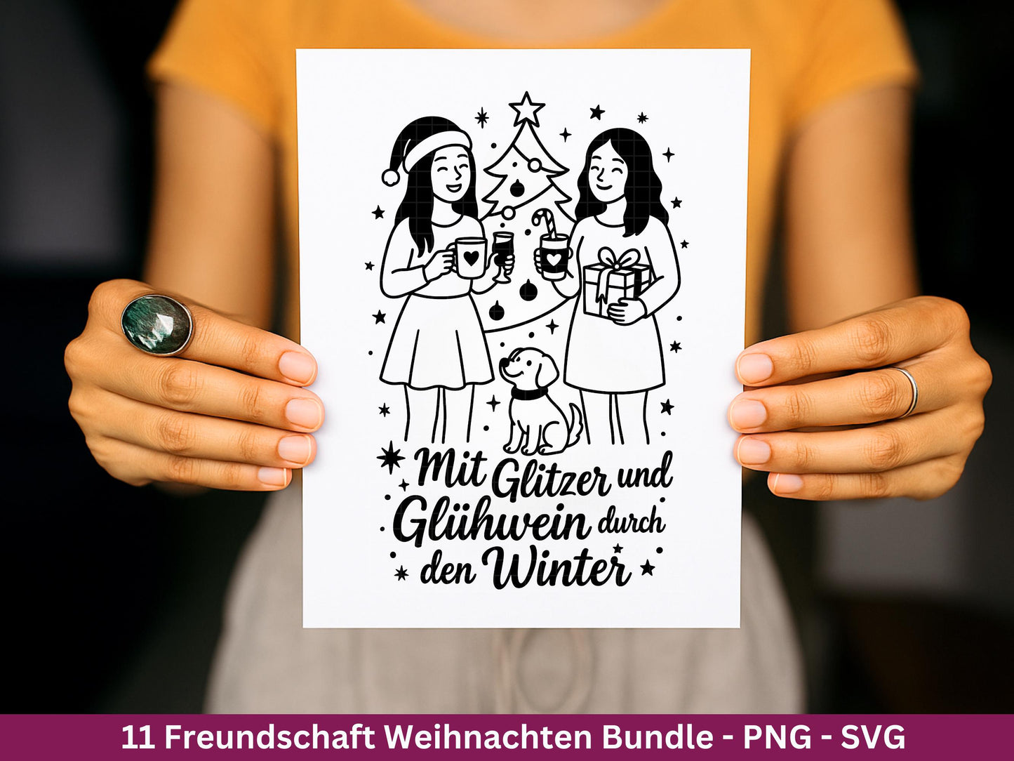 Plotterdatei Glühwein Sprüche Freundschaft – Weihnachten SVG – Glühwein Schriftzüge – Laserdatei Sprüche – Cricut Svg - Geschenk Weihnachten