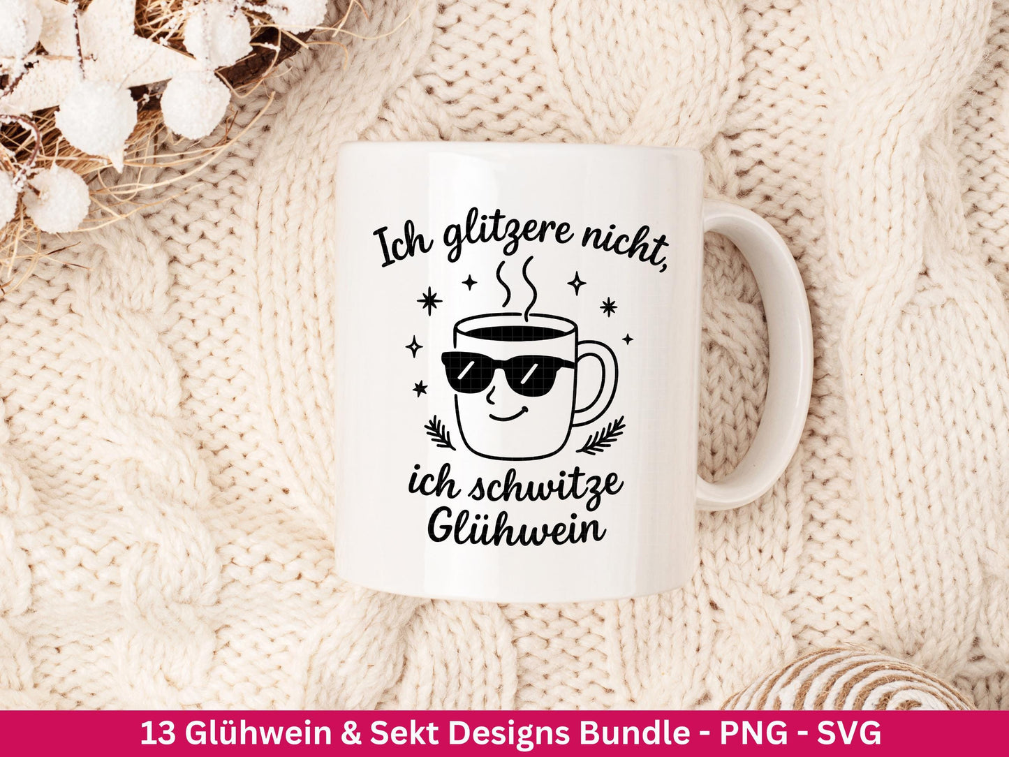 Plotterdatei Glühwein Sprüche – Sekt Svg - Weihnachten SVG – Glühwein Schriftzüge – Laserdatei Sprüche – Cricut Svg - Einhorn Svg - Geschenk
