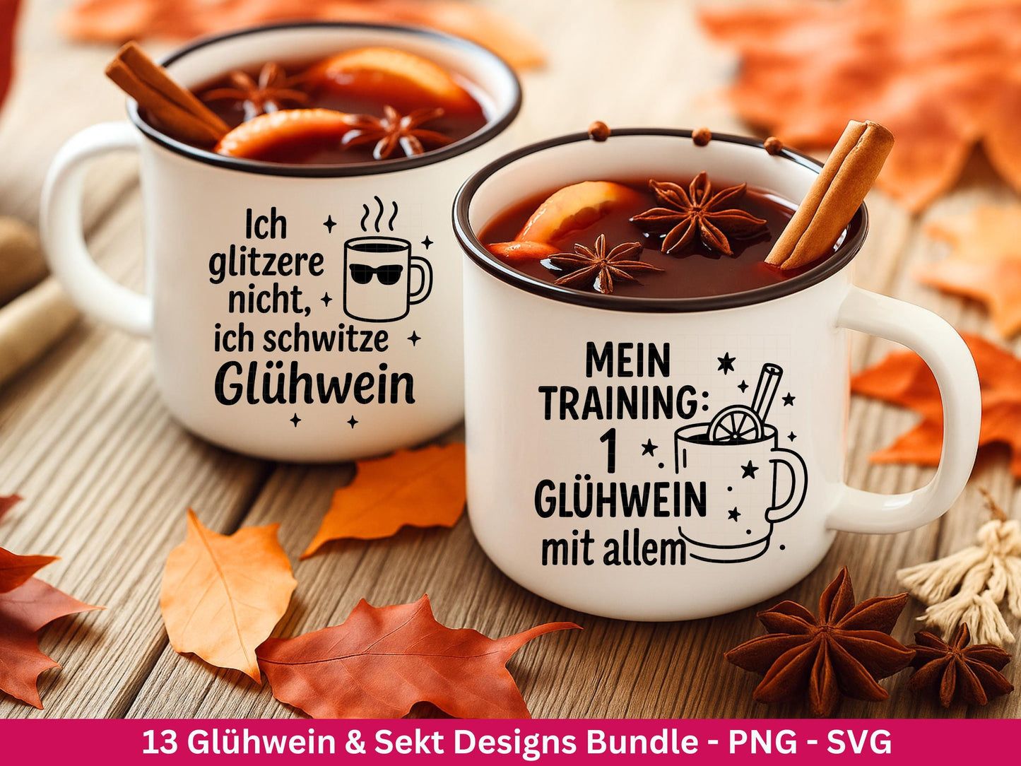 Plotterdatei Glühwein Sprüche – Sekt Svg - Weihnachten SVG – Glühwein Schriftzüge – Laserdatei Sprüche – Cricut Svg - Einhorn Svg - Geschenk
