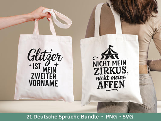 Deutsche Sprüche für Beutel Plotterdatei - Taschensprüche svg - Jutetasche plotten svg - Cricut Silhouette - Tassensprüche Svg - Geschenk