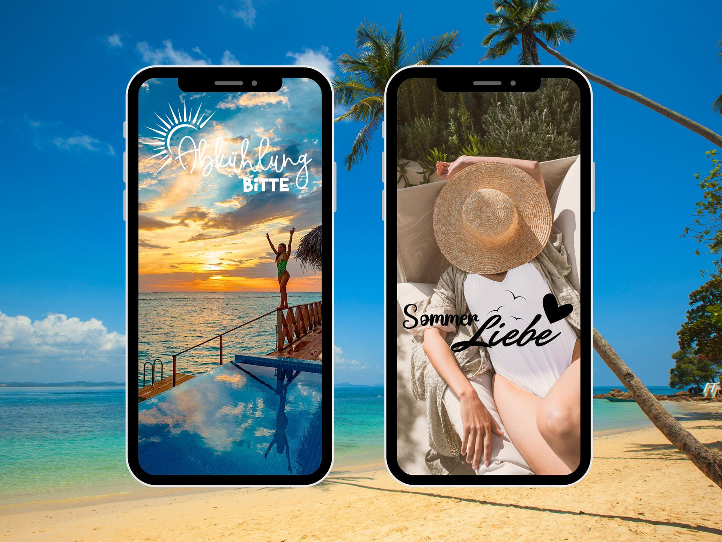 140 Instagram Story Sticker Sommer – Urlaubssticker für Insta Stories – Strand – Pool - Strand Sprüche – Sommer Content Creator Bundle Daily
