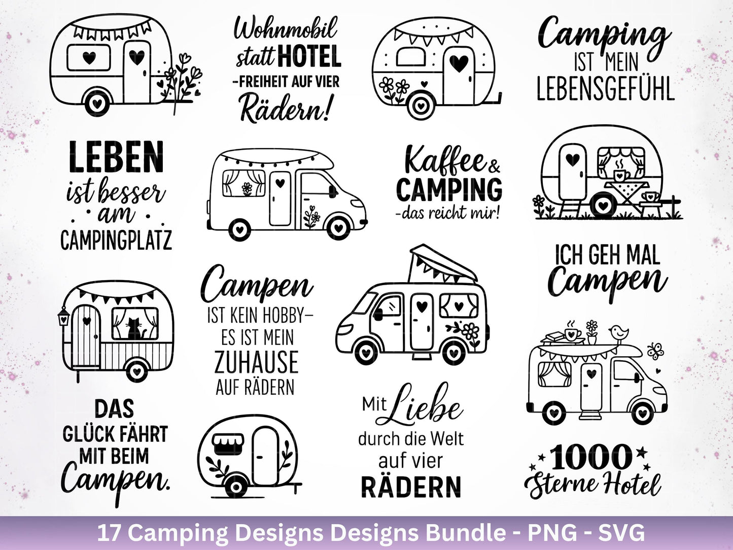Deutsche Plotterdatei Camping Svg Wohnwagen Svg , Plotterdatei Camper, Camping Sprüche , Camping Wohnmobil , Laserdatei Zuhause Svg - Camper