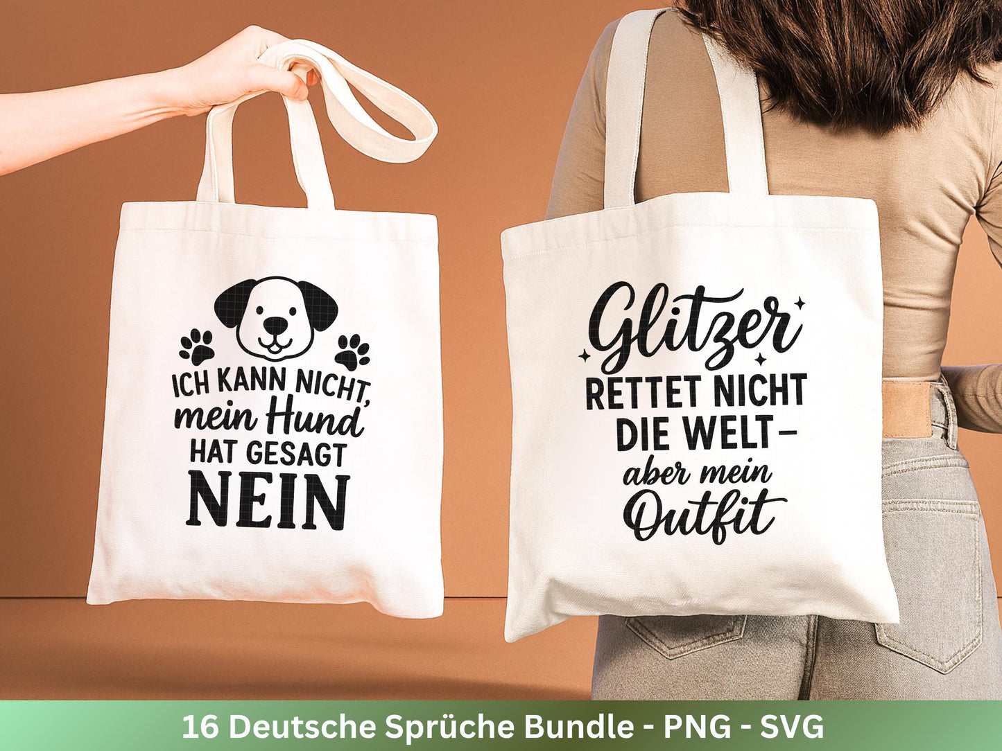 Deutsche Sprüche für Beutel Plotterdatei - Taschensprüche svg - Jutetasche plotten svg - Cricut Silhouette - Tassensprüche Svg - Geschenk