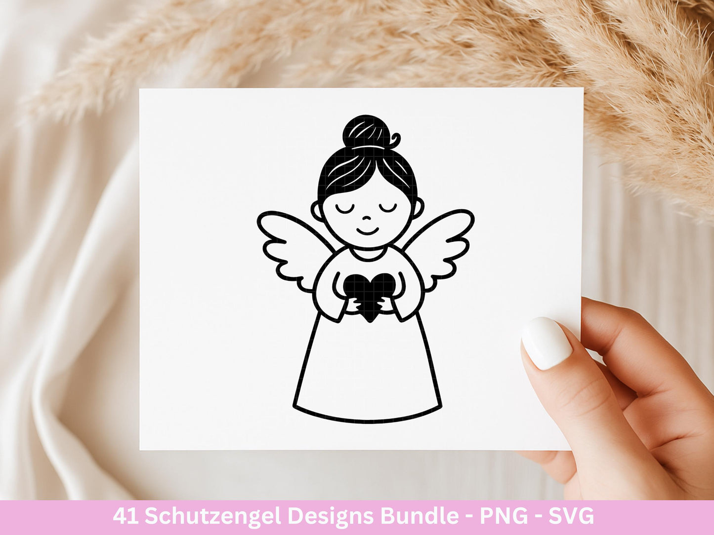 Plotterdatei Schutzengel - Engel Svg - Laser Cut Engel - Laserdatei Schutzengel Svg - Engel Schablonen Svg - Cricut Svg - Weihnachten Svg