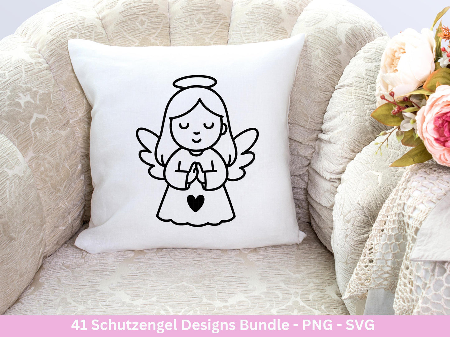 Plotterdatei Schutzengel - Engel Svg - Laser Cut Engel - Laserdatei Schutzengel Svg - Engel Schablonen Svg - Cricut Svg - Weihnachten Svg