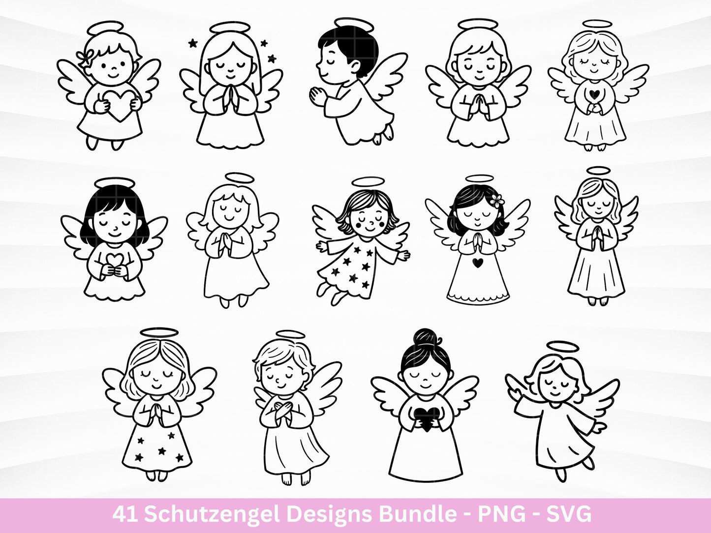 Plotterdatei Schutzengel - Engel Svg - Laser Cut Engel - Laserdatei Schutzengel Svg - Engel Schablonen Svg - Cricut Svg - Weihnachten Svg