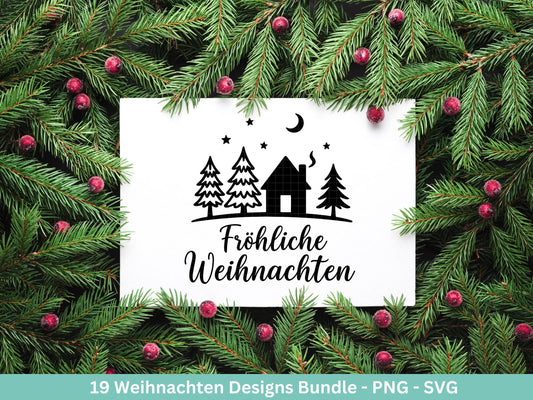 Plotterdatei Weihnachten – Deutsche Sprüche Schriftzüge – Winter Svg – Weihnachtshäuser Svg – Cricut Silhouette - Geschenk Weihnachten Deko