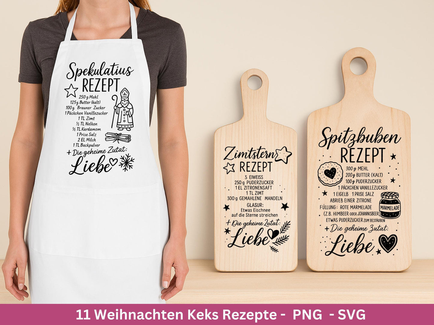 Plotterdatei backen Weihnachten - backen svg - Deutsche Sprüche Rezepte - Cricut svg - Keksdose Weihnachten - Laserdatei Weihnachten Svg