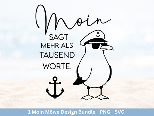 Deutsche Moin Plotterdatei - Maritim svg - Nautical Clipart - Möwen svg - Wilkommen im Norden svg - Cricut SVG - Laserdatei Möwe - Moin SVG