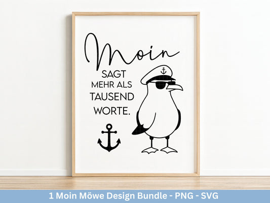 Deutsche Moin Plotterdatei - Maritim svg - Nautical Clipart - Möwen svg - Wilkommen im Norden svg - Cricut SVG - Laserdatei Möwe - Moin SVG