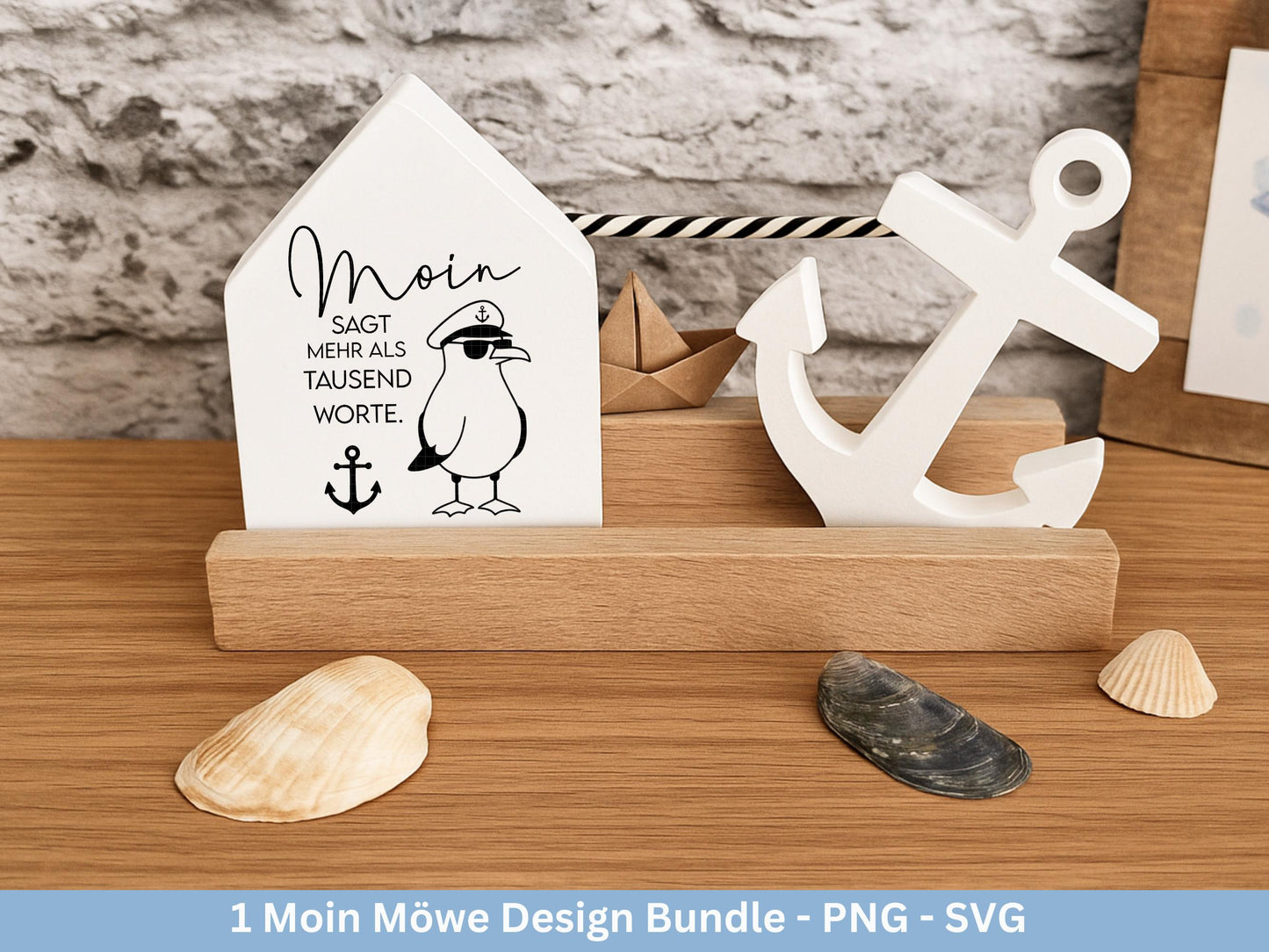 Deutsche Moin Plotterdatei - Maritim svg - Nautical Clipart - Möwen svg - Wilkommen im Norden svg - Cricut SVG - Laserdatei Möwe - Moin SVG