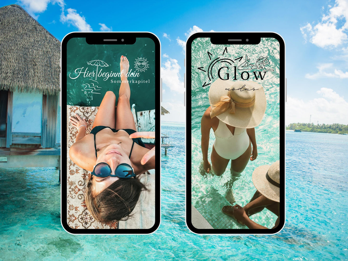 140 Instagram Story Sticker Sommer – Urlaubssticker für Insta Stories – Strand – Pool - Strand Sprüche – Sommer Content Creator Bundle Daily