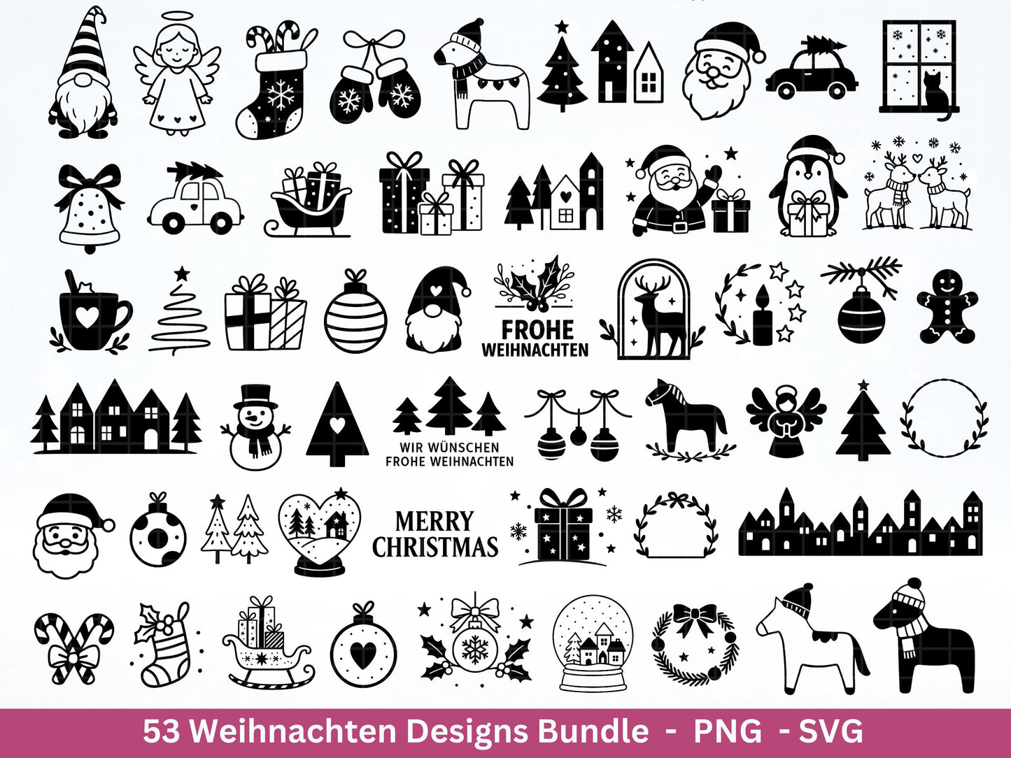 Plotterdatei Weihnachten - Frohe Weihnachten svg- Weihnachten deutsch - Silhouette Cricut - Weihnachtshäuser svg - Weihnachtsdeko Geschenk