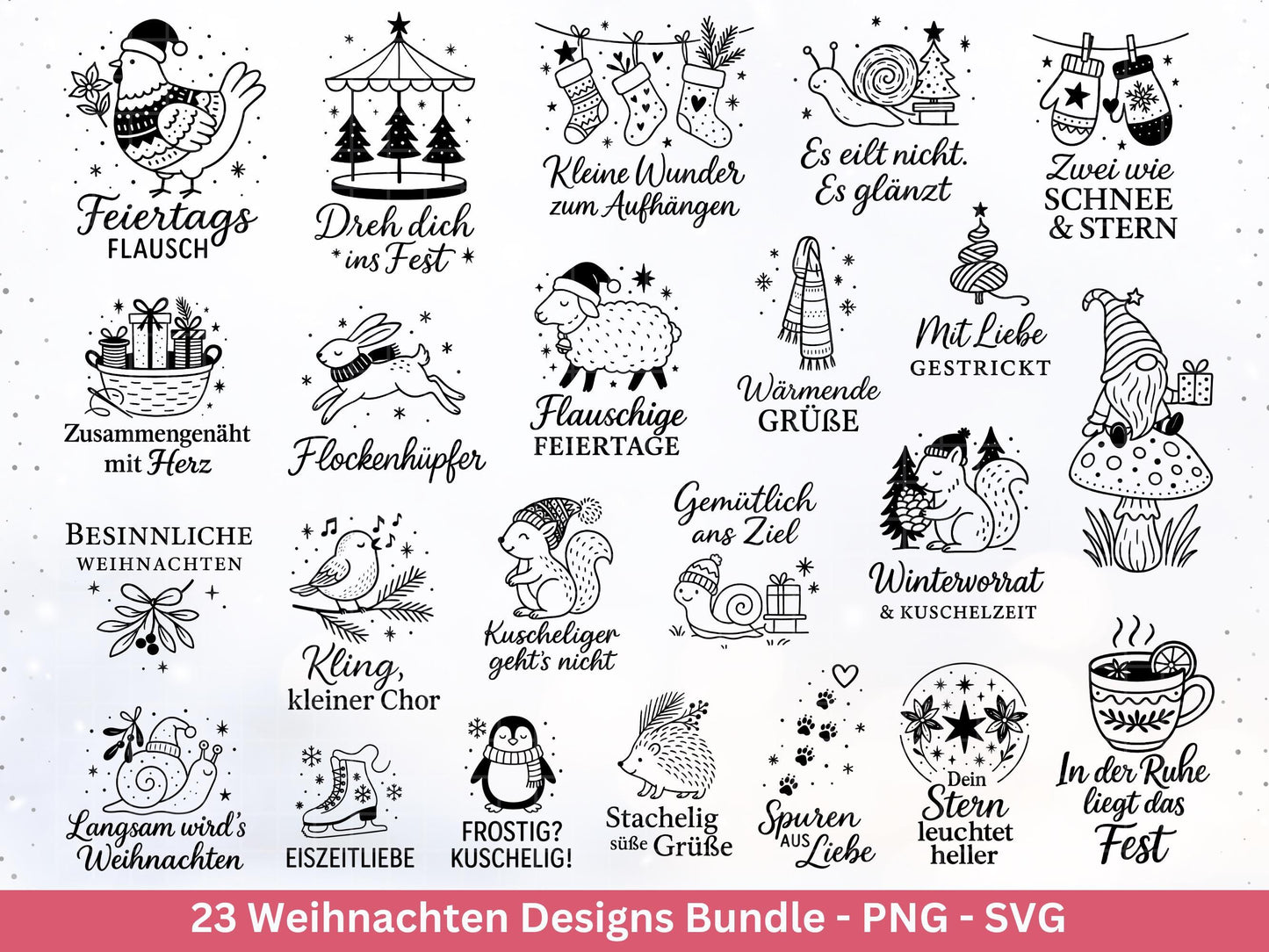 Plotterdatei Weihnachten SVG – Deutsche Schriftzüge & Sprüche – Winter Deko Datei – Laserdatei Weihnachten – Cricut Home SVG Datei Geschenk